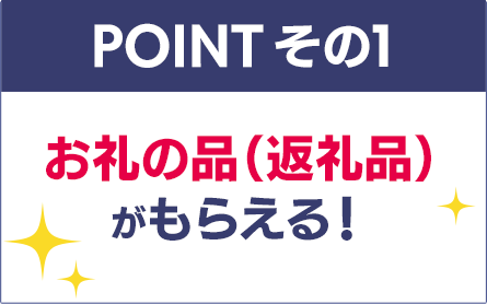お礼の品（返礼品）がもらえる！